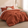 Bedsure Twin XL Comforter Set – White Comforter, Boho Tufted Distressed Vintage Bedding for Kids, 2 Pieces Farmhouse-Style Bed Set for All Seasons, Fluffy Soft Bedding with 1 Pillow Sham(19 – Terracotta)