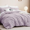 Bedsure Twin XL Comforter Set – White Comforter, Boho Tufted Distressed Vintage Bedding for Kids, 2 Pieces Farmhouse-Style Bed Set for All Seasons, Fluffy Soft Bedding with 1 Pillow Sham(17 – Lavender)