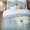 Bedsure Twin XL Comforter Set – White Comforter, Boho Tufted Distressed Vintage Bedding for Kids, 2 Pieces Farmhouse-Style Bed Set for All Seasons, Fluffy Soft Bedding with 1 Pillow Sham(10 – Dusty Blue)