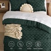 Bedsure Twin XL Comforter Set – White Comforter, Boho Tufted Distressed Vintage Bedding for Kids, 2 Pieces Farmhouse-Style Bed Set for All Seasons, Fluffy Soft Bedding with 1 Pillow Sham(11 – Forest Green)