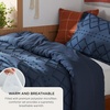 Bedsure Twin XL Comforter Set – White Comforter, Boho Tufted Distressed Vintage Bedding for Kids, 2 Pieces Farmhouse-Style Bed Set for All Seasons, Fluffy Soft Bedding with 1 Pillow Sham(05 – Navy)