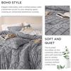 Bedsure Twin XL Comforter Set – White Comforter, Boho Tufted Distressed Vintage Bedding for Kids, 2 Pieces Farmhouse-Style Bed Set for All Seasons, Fluffy Soft Bedding with 1 Pillow Sham(20 – Grey)