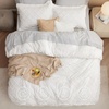Bedsure Twin XL Comforter Set – White Comforter, Boho Tufted Distressed Vintage Bedding for Kids, 2 Pieces Farmhouse-Style Bed Set for All Seasons, Fluffy Soft Bedding with 1 Pillow Sham(04 – Ivory)