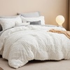 Bedsure Twin XL Comforter Set – White Comforter, Boho Tufted Distressed Vintage Bedding for Kids, 2 Pieces Farmhouse-Style Bed Set for All Seasons, Fluffy Soft Bedding with 1 Pillow Sham(04 – Ivory)