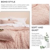 Bedsure Twin XL Comforter Set – White Comforter, Boho Tufted Distressed Vintage Bedding for Kids, 2 Pieces Farmhouse-Style Bed Set for All Seasons, Fluffy Soft Bedding with 1 Pillow Sham(14 – Coral Pink)