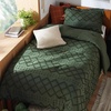 Bedsure Twin XL Comforter Set – White Comforter, Boho Tufted Distressed Vintage Bedding for Kids, 2 Pieces Farmhouse-Style Bed Set for All Seasons, Fluffy Soft Bedding with 1 Pillow Sham(02 – Olive Green)