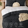 Bedsure Twin XL Comforter Set – White Comforter, Boho Tufted Distressed Vintage Bedding for Kids, 2 Pieces Farmhouse-Style Bed Set for All Seasons, Fluffy Soft Bedding with 1 Pillow Sham(03 – Black)