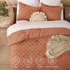 Bedsure Twin XL Comforter Set – White Comforter, Boho Tufted Distressed Vintage Bedding for Kids, 2 Pieces Farmhouse-Style Bed Set for All Seasons, Fluffy Soft Bedding with 1 Pillow Sham(24 – Pumpkin)
