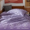 Bedsure Twin XL Comforter Set – White Comforter, Boho Tufted Distressed Vintage Bedding for Kids, 2 Pieces Farmhouse-Style Bed Set for All Seasons, Fluffy Soft Bedding with 1 Pillow Sham(13 – Grayish Purple)