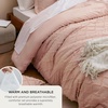 Bedsure Twin XL Comforter Set – White Comforter, Boho Tufted Distressed Vintage Bedding for Kids, 2 Pieces Farmhouse-Style Bed Set for All Seasons, Fluffy Soft Bedding with 1 Pillow Sham(14 – Coral Pink)
