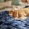 Bedsure Waterproof Dog Blankets for Large Dogs, Fluffy Faux Fur, 60×80″ | Plush Fuzzy Reversible Pet Blankets for Couch and Bed, Soft Calming Throw Blanket Washable, Dog Gift, Twin Size,Tie-dye Navy(Tie-dye Navy)