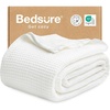 image:imageBedsure 100 Cotton Blanket Queen Size for Bed  Cooling Breathable and Soft for Summer and Fall Thick Cozy Waffle Weave Blanket Gifts for Women White 90x90 Inches01 White