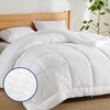 Bedsure Comforter Duvet Insert – Quilted Comforters Queen Size, All Season Duvet, GentleSoft Down Alternative Bedding Blanket, with 8 Tabs, Gifts for Women/Men, White, Queen 88 x 88 Inches(Ivory Stripe Square)