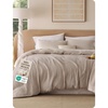 Bedsure PureWoven 100% Cotton Muslin Duvet Cover Queen Gauze Bedding Set | Ultra-Soft, Moisture-Wicking, Breathable, Skin-Friendly, Lightweight, All-Season, Softens After Wash, Olive Green, 90″x90″(05 – Muslin – Light Brown (No Comforter))
