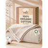 Bedsure PureWoven 100% Organic Cotton Waffle Luxury Blanket, Queen, White | GOTS Certified Organic Cotton, Waffle & Herringbone Textured, Soft, Breathable, All Season, Machine Washable, Home Decor Gift(03 – Beige)