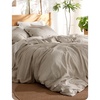 Bedsure PureWoven Linen Duvet Cover Queen, Linen Cotton Blend, Natural | Pre-Washed Cooling Duvet Cover for Hot Sleepers, Breathable, Moisture-Wicking, Button Closure & Corner Ties, All-Season(02 – Natural Color (No Comforter))