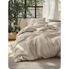 Bedsure PureWoven Linen Duvet Cover Queen, Linen Cotton Blend, Natural | Pre-Washed Cooling Duvet Cover for Hot Sleepers, Breathable, Moisture-Wicking, Button Closure & Corner Ties, All-Season(01 – Linen Color (No Comforter))