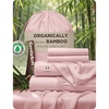 Bedsure PureWoven Organically Grown Bamboo Viscose King Size Sheets Set | Cooling Bed Sheets for Hot Sleepers, 18″ Deep Pocket with Corner Straps, Luxury Silky Soft, Breathable, OCS & Oeko-Tex, White(08 – Pink)