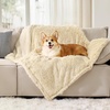 Bedsure Waterproof Dog Blankets for Large Dogs, Fluffy Faux Fur, 60×80″ | Plush Fuzzy Reversible Pet Blankets for Couch and Bed, Soft Calming Throw Blanket Washable, Dog Gift, Twin Size,Tie-dye Navy(Cream)