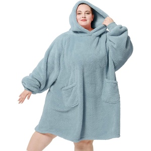 Bedsure Blanket Hoodie, Wearable Blanket Hoodie as Mothers Day Birthday Gifts for Women Men Mom Dad, Warm Cozy Soft Sweatshirt Hooded Blankets With Sleeves for Adult Women Men, Charcoal(Light Green)