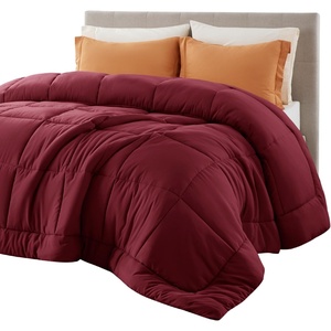 Bedsure Comforter Duvet Insert – Quilted Comforters Queen Size, All Season Duvet, GentleSoft Down Alternative Bedding Blanket, with 8 Tabs, Gifts for Women/Men, White, Queen 88 x 88 Inches(Burgundy)