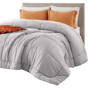 Bedsure Comforter Duvet Insert – Quilted Comforters Queen Size, All Season Duvet, GentleSoft Down Alternative Bedding Blanket, with 8 Tabs, Gifts for Women/Men, White, Queen 88 x 88 Inches(Light Grey)