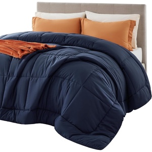 Bedsure Comforter Duvet Insert – Quilted Comforters Queen Size, All Season Duvet, GentleSoft Down Alternative Bedding Blanket, with 8 Tabs, Gifts for Women/Men, White, Queen 88 x 88 Inches(Navy Blue)