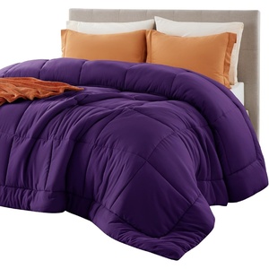 Bedsure Comforter Duvet Insert – Quilted Comforters Queen Size, All Season Duvet, GentleSoft Down Alternative Bedding Blanket, with 8 Tabs, Gifts for Women/Men, White, Queen 88 x 88 Inches(Purple)