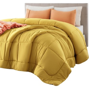 Bedsure Comforter Duvet Insert – Quilted Comforters Queen Size, All Season Duvet, GentleSoft Down Alternative Bedding Blanket, with 8 Tabs, Gifts for Women/Men, White, Queen 88 x 88 Inches(Mustard Yellow)