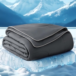 Bedsure Cooling Blankets for Hot Sleepers – Cooling Comforter, Lightweight Cold Summer Blanket for Night Sweats, Ice Breathable Comforter for Couch, Grey, 50×60 Inches(Dark Grey)