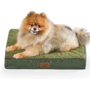 Bedsure Cooling Dog Bed for Crate, Large Breathable Pet Summer Bed, 35 Inch | Orthopedic Egg Crate Foam, Cold Summer Pad Mat, Non-Slip Bottom, Comfy Removable Washable Cover, For Pets Up to 40 lbs(Dark Green)
