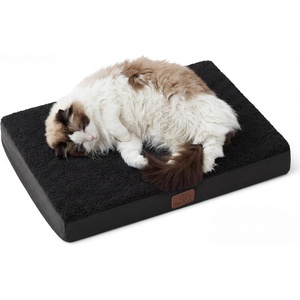 Bedsure Cooling Dog Bed for Crate, Large Breathable Pet Summer Bed, 35 Inch | Orthopedic Egg Crate Foam, Cold Summer Pad Mat, Non-Slip Bottom, Comfy Removable Washable Cover, For Pets Up to 40 lbs(Black)
