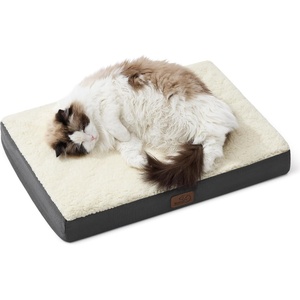 Bedsure Cooling Dog Bed for Crate, Large Breathable Pet Summer Bed, 35 Inch | Orthopedic Egg Crate Foam, Cold Summer Pad Mat, Non-Slip Bottom, Comfy Removable Washable Cover, For Pets Up to 40 lbs(Grey)