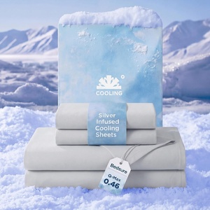 Bedsure Cooling Sheets Queen Size, Silver Infused Bed Sheets, Q-Max>0.46 | Instant Cooling for Hot Sleepers, Luxury Soft, Silky Smooth, Breathable, Deep Pocket Up to 16″, 4 Pieces with Pillowcases(Light Grey)