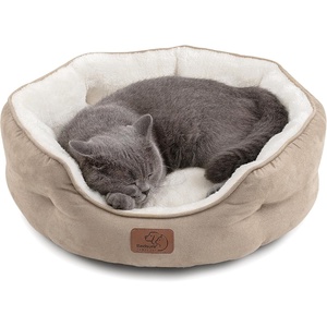 Bedsure Cooling Small Dog Bed, Round Washable, 25 Inch Arctic Cooling Blue | Q-Max>0.4 Cat Beds for Indoor Cats, Comfort Cooling Summer Pet Bed,Anti-Slip Bottom,for Puppies and Kittens(Camel)