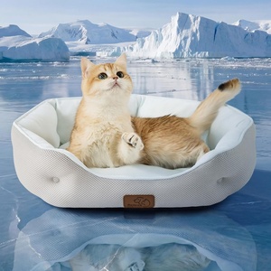 Bedsure Cooling Small Dog Bed, Round Washable, 25 Inch Arctic Cooling Blue | Q-Max>0.4 Cat Beds for Indoor Cats, Comfort Cooling Summer Pet Bed,Anti-Slip Bottom,for Puppies and Kittens(Arctic Cooling Blue)