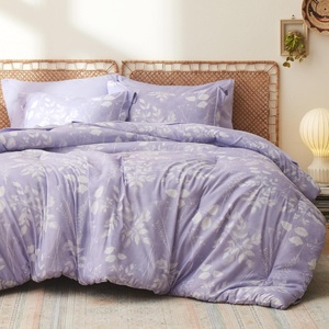 Bedsure Full Size Comforter Set – 7 Pieces Floral Sage Green Soft Bedding Sets, Full Bed in a Bag with Botanical Flowers Comforter, Sheets, Pillowcases & Shams(07 – Lavender)