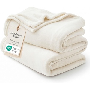 Bedsure GentleSoft Fleece Bed Blankets Queen Size Grey – Soft Warm Outdoor Picnic Fall Blanket for Camping Travel Lightweight Cozy Anti-Static, Room Home Decor Gifts for Husband and Men, 90×90 inches(04 – Cream)