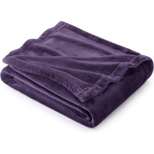 Bedsure GentleSoft Fleece Bed Blankets Queen Size Grey – Soft Warm Outdoor Picnic Fall Blanket for Camping Travel Lightweight Cozy Anti-Static, Room Home Decor Gifts for Husband and Men, 90×90 inches(Purple)