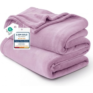 Bedsure GentleSoft Fleece Bed Blankets Queen Size Grey – Soft Warm Outdoor Picnic Fall Blanket for Camping Travel Lightweight Cozy Anti-Static, Room Home Decor Gifts for Husband and Men, 90×90 inches(Lilac)