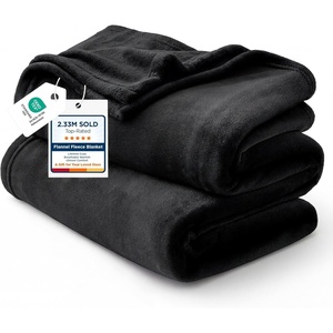 Bedsure GentleSoft Fleece Bed Blankets Queen Size Grey – Soft Warm Outdoor Picnic Fall Blanket for Camping Travel Lightweight Cozy Anti-Static, Room Home Decor Gifts for Husband and Men, 90×90 inches(03 – Black)