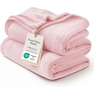 Bedsure GentleSoft Fleece Bed Blankets Queen Size Grey – Soft Warm Outdoor Picnic Fall Blanket for Camping Travel Lightweight Cozy Anti-Static, Room Home Decor Gifts for Husband and Men, 90×90 inches(05 – Pink)