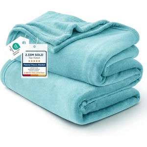 Bedsure GentleSoft Fleece Bed Blankets Queen Size Grey – Soft Warm Outdoor Picnic Fall Blanket for Camping Travel Lightweight Cozy Anti-Static, Room Home Decor Gifts for Husband and Men, 90×90 inches(River Blue)
