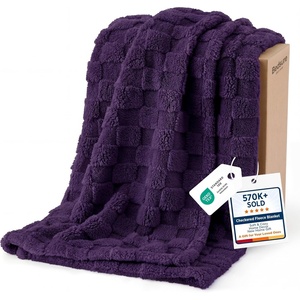 Bedsure GentleSoft Sage Green Throw Blanket for Couch – Checkered Cute Fleece Blankets, Soft Cozy Summer Throw for Bedroom Home Decor Gifts for Mom Girls, Green, 50×60 Inches(Purple)