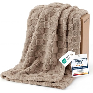 Bedsure GentleSoft Sage Green Throw Blanket for Couch – Checkered Cute Fleece Blankets, Soft Cozy Summer Throw for Bedroom Home Decor Gifts for Mom Girls, Green, 50×60 Inches(03 Light Brown)