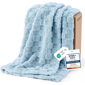Bedsure GentleSoft Sage Green Throw Blanket for Couch – Checkered Cute Fleece Blankets, Soft Cozy Summer Throw for Bedroom Home Decor Gifts for Mom Girls, Green, 50×60 Inches(Light Blue)