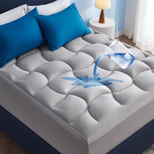 Bedsure Pillow Top Mattress Topper Queen-Waterproof Mattress Protector with 8-21 Inches Deep Pocket, 800 GSM Extra Thick Mattress Topper Queen Size Bed, Soft Cover Bed Topper for Home, Hotel – White(Gray)