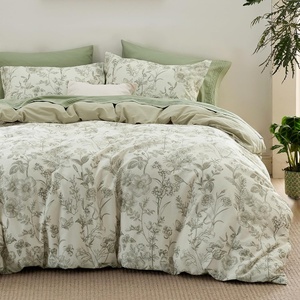 Bedsure PureWoven 100% Cotton Striped Duvet Cover Set, Queen, Tan/White | Washed Cotton, Linen-Like Texture, Breathable, Zipper Closure, Machine Washable, 3 Pieces with 2 Pillow Shams, 90″ X 90″(04 – Desert Sage (No Comforter))