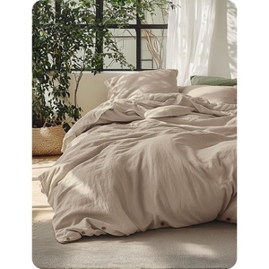 Bedsure PureWoven Linen Duvet Cover Queen, Linen Cotton Blend, Natural | Pre-Washed Cooling Duvet Cover for Hot Sleepers, Breathable, Moisture-Wicking, Button Closure & Corner Ties, All-Season(04 – Warm Tan (No Comforter))