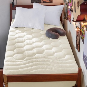 Bedsure Queen Mattress Pad – Quilted Fitted Mattress Topper Protector with 8-21 Inches Deep Pocket, Noiseless Breathable Bed Cover Padded, Machine Washable, White, 60×80 Inches(Beige)
